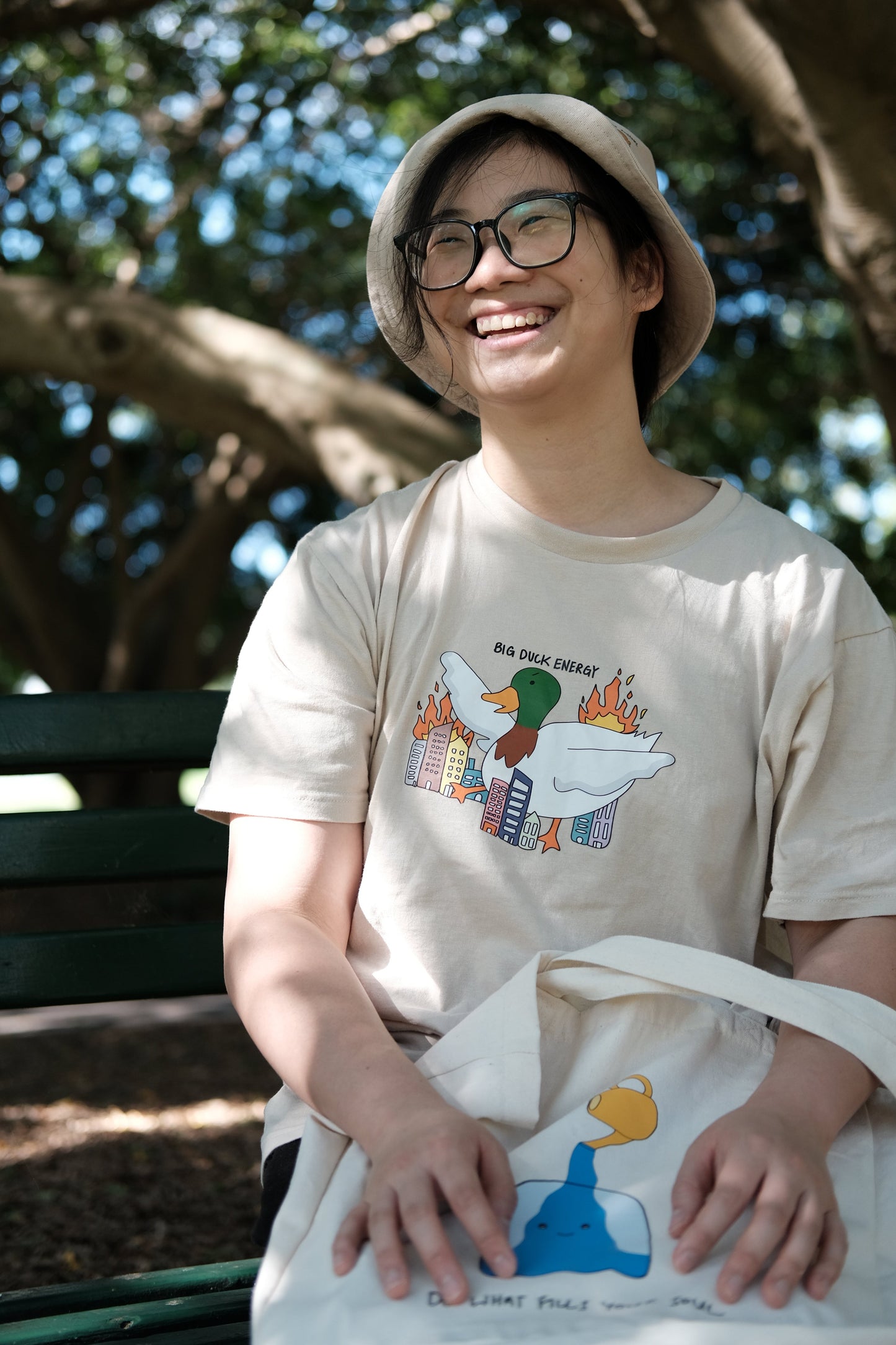 Big duck energy t-shirt (Beige/Black)