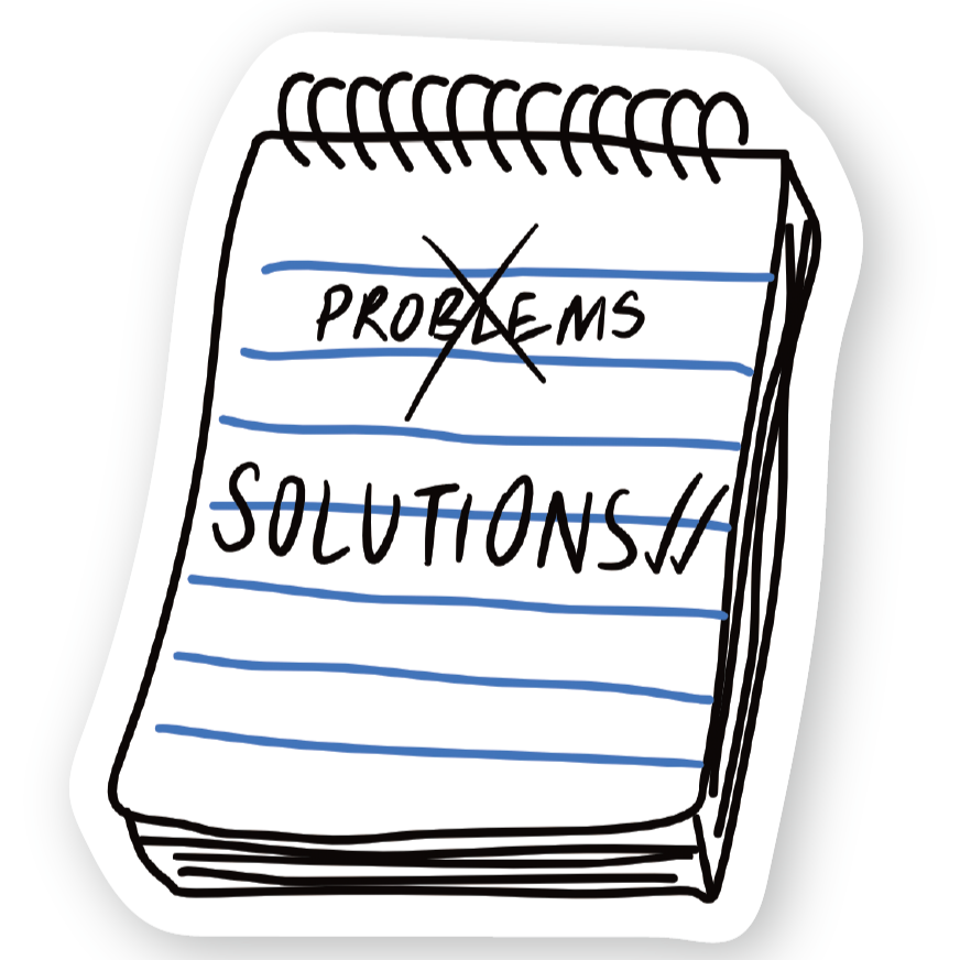 Problems and solutions sticker