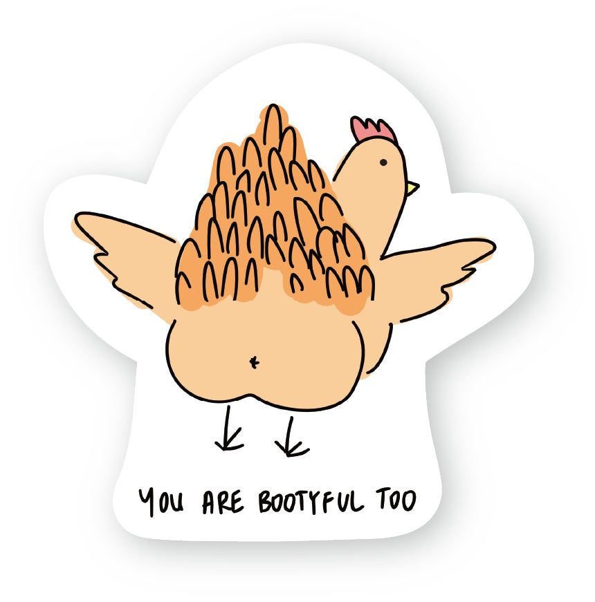 Bootyful chicken sticker